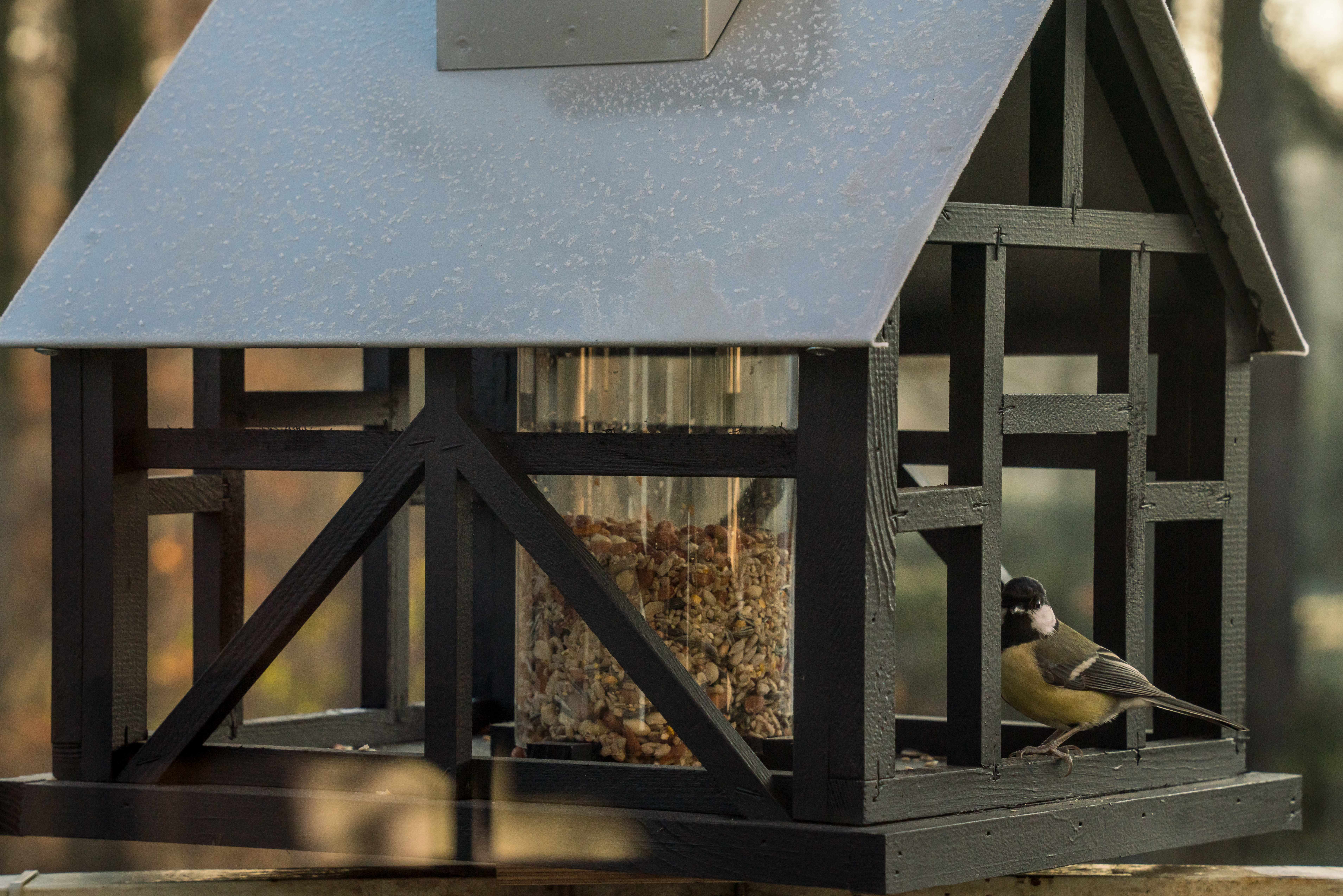 Vogelfutterhaus Fachwerk mit Solarbeleuchtung *online exklusive*